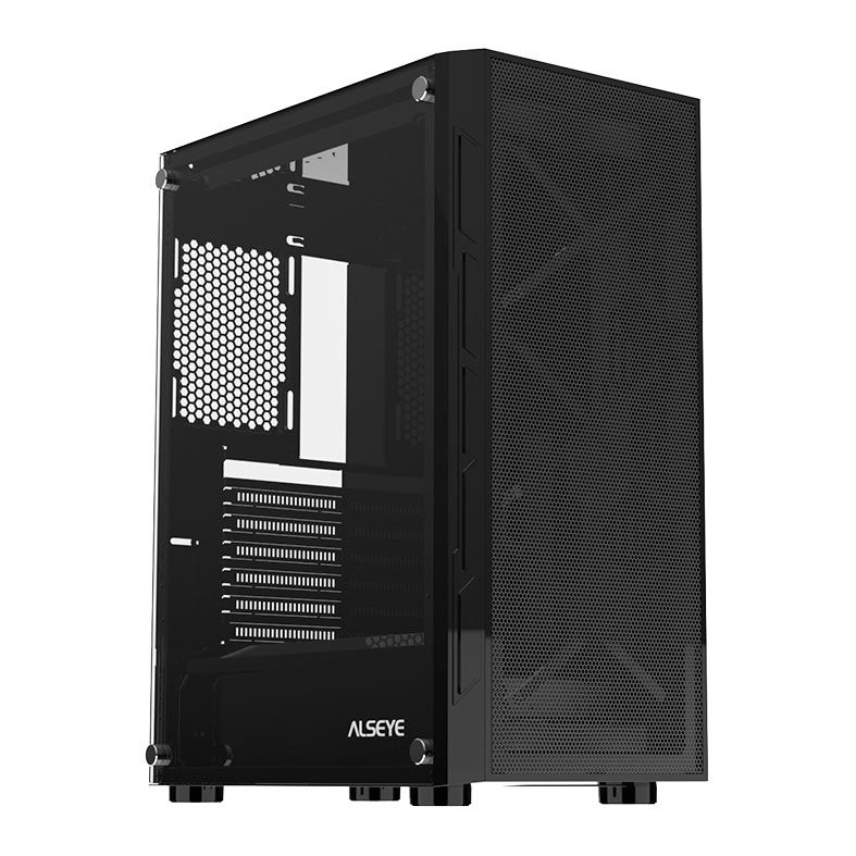 Gabinete Gamer Alseye Vortex, Mid-Tower, Lateral de Vidro, Preto, VORTEX-BK