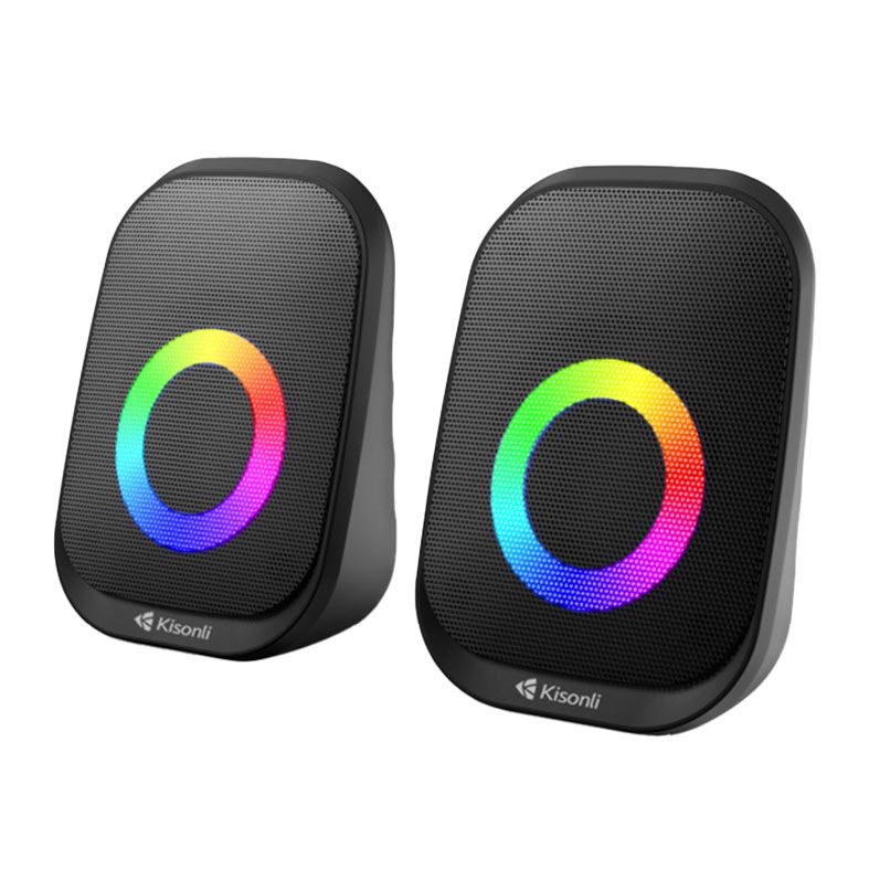 Caixa de Som Kisonli Vibewave X7, RGB, 6W, USB, Preto, VWB-X7-BL03