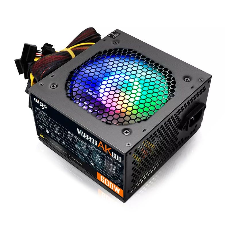 Fonte Aigo Warrior AK600, 600W, RGB, Preto, WARRIOR AK600