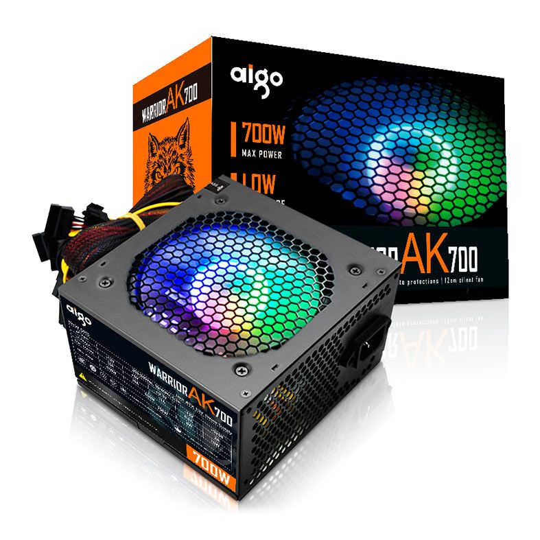 Fonte Aigo Warrior AK700, 700W, RGB, Preto, WARRIOR AK700