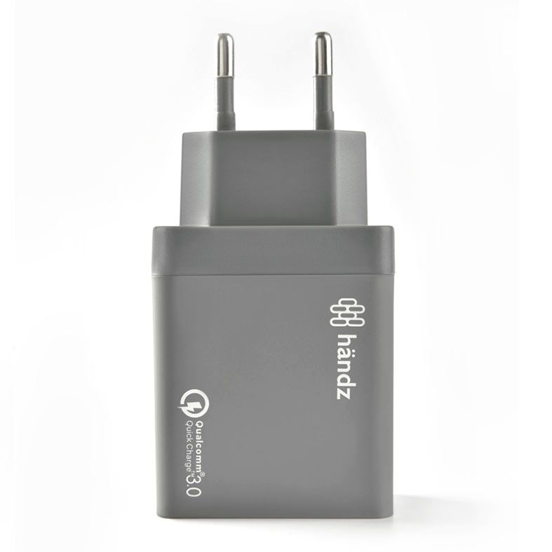 Carregador de Parede Handz QuickCharge, USB 3 em 1, Bivolt, Cinza, WC-01