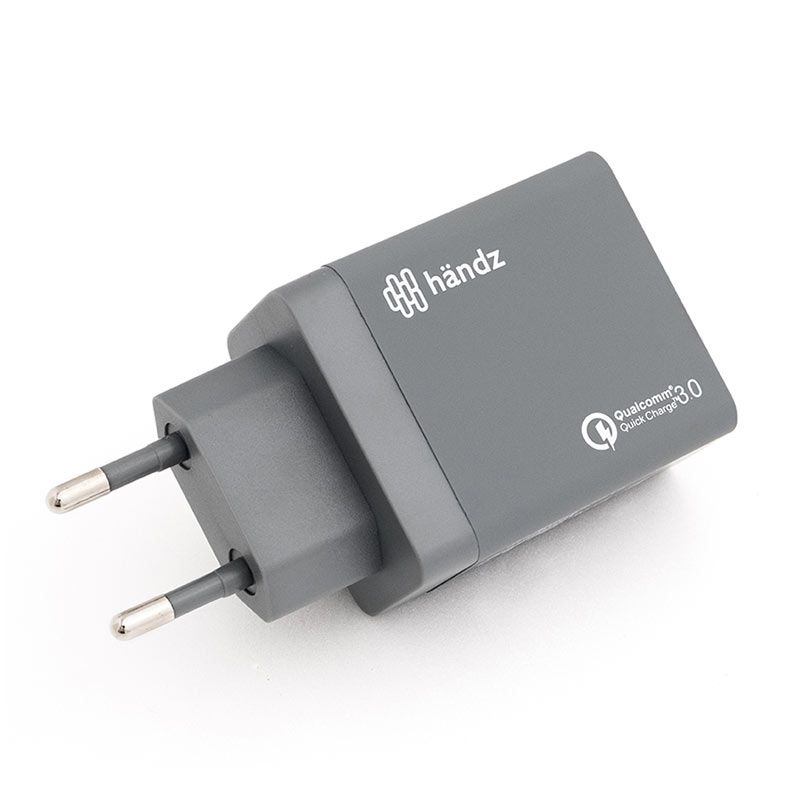 Carregador de Parede Handz QuickCharge, USB 3 em 1, Bivolt, Cinza, WC-01