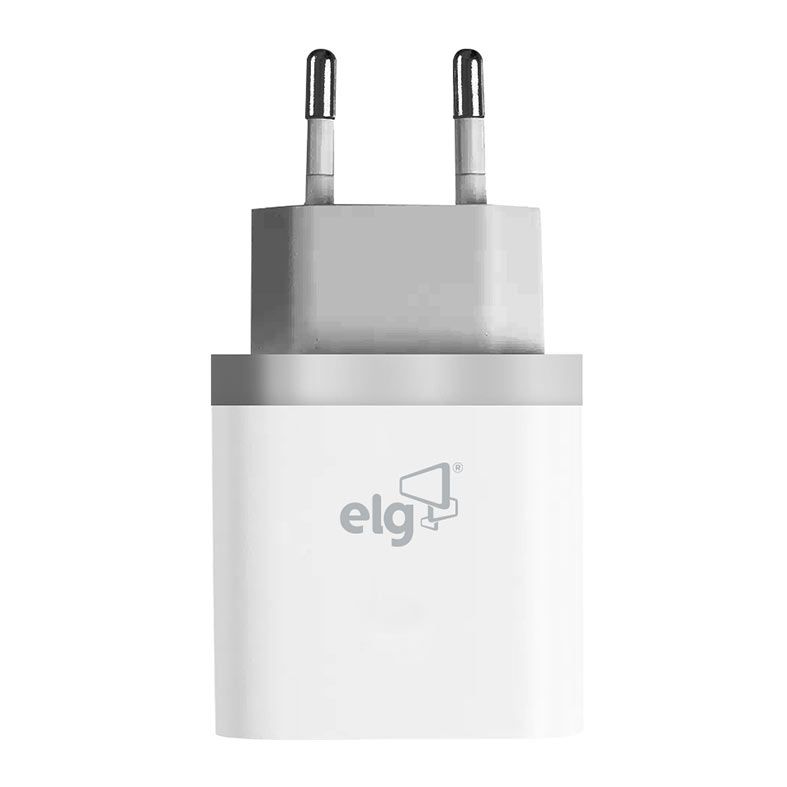 Carregador USB Universal ELG, 3 em 1, Bivolt, Branco, WC3S