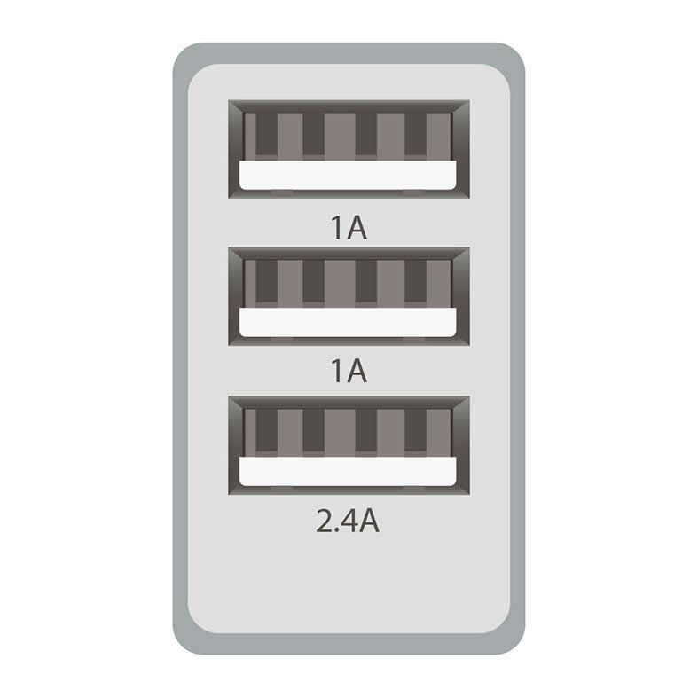 Carregador USB Universal ELG, 3 em 1, Bivolt, Branco, WC3S