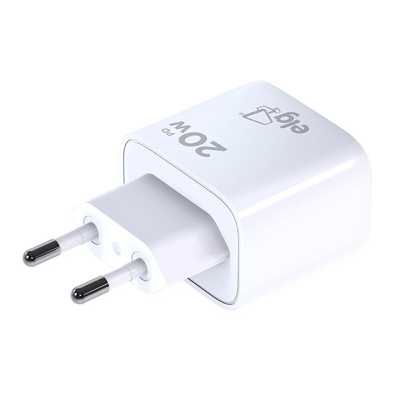 Carregador de Parede ELG Universal, Power Delivery 20W, USB-C, Branco, WCPD