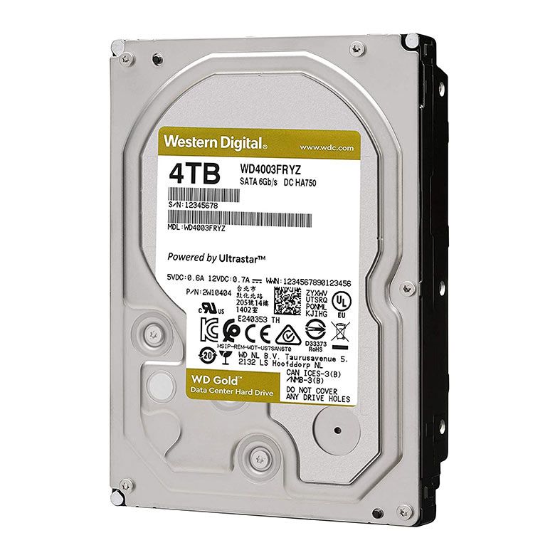 HD WD Gold, 4TB, 3.5, 7200 RPM, Sata III 6GB/s, Cache 256MB, WD4003FRYZ