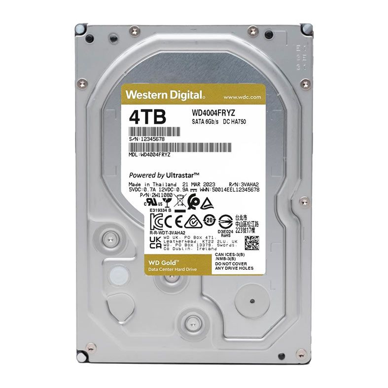 HD WD Gold, 4TB, 3.5, 7200RPM, Sata III 6GB/s, Cache 256MB, WD4004FRYZ