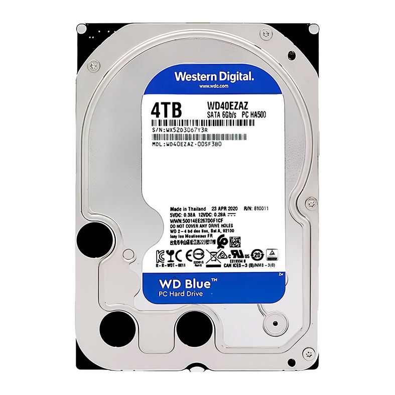 HD WD Blue, 4TB, 3.5, 5400RPM, Sata III 6GB/s, Cache 256MB, WD40EZAZ