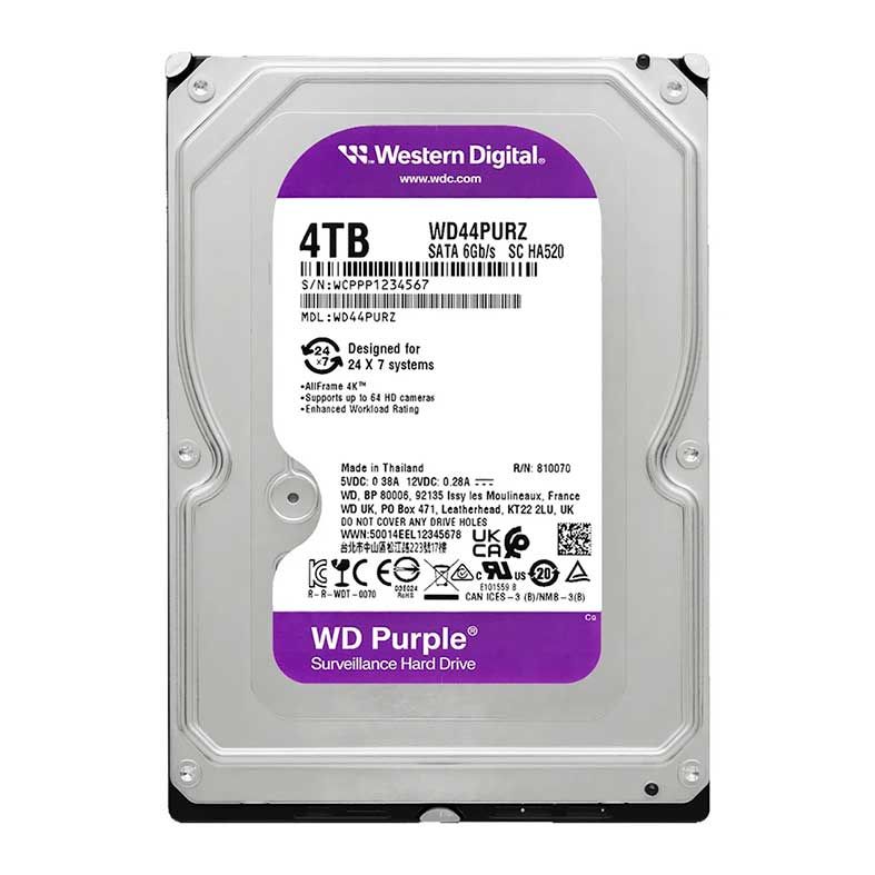 WDC Purple 4TB WDC 3.5インチHDD 2点 まとめ HD WD Purple, 4TB, 3.5, 5400RPM, Sata III 6GB/s, Cache 256MB
