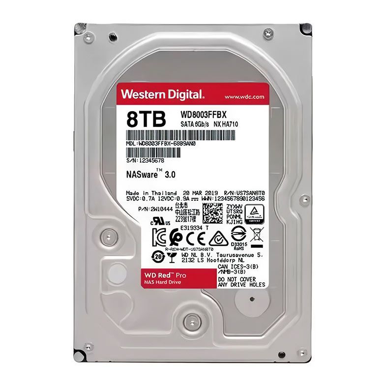 HD WD Red Pro, 8TB, 3.5, 7200RPM, Sata III 6GB/s, Cache 256MB, WD8003FFBX
