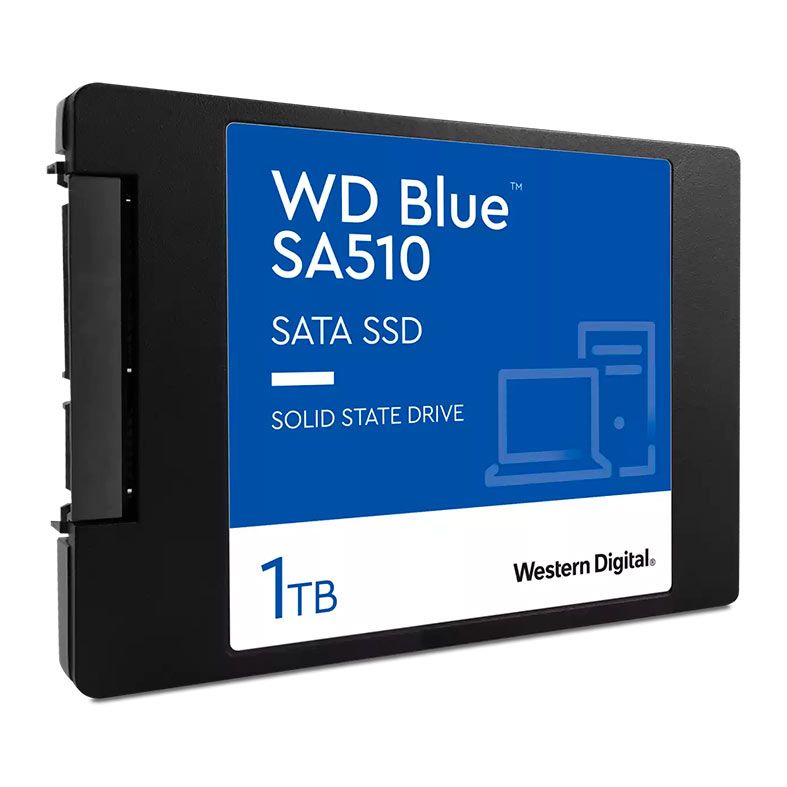 SSD WD Blue SA510, 1TB, 2.5, Sata III 6GB/s, Leitura 560 MB/s, Gravacao 520 MB/s, WDS100T3B0A	