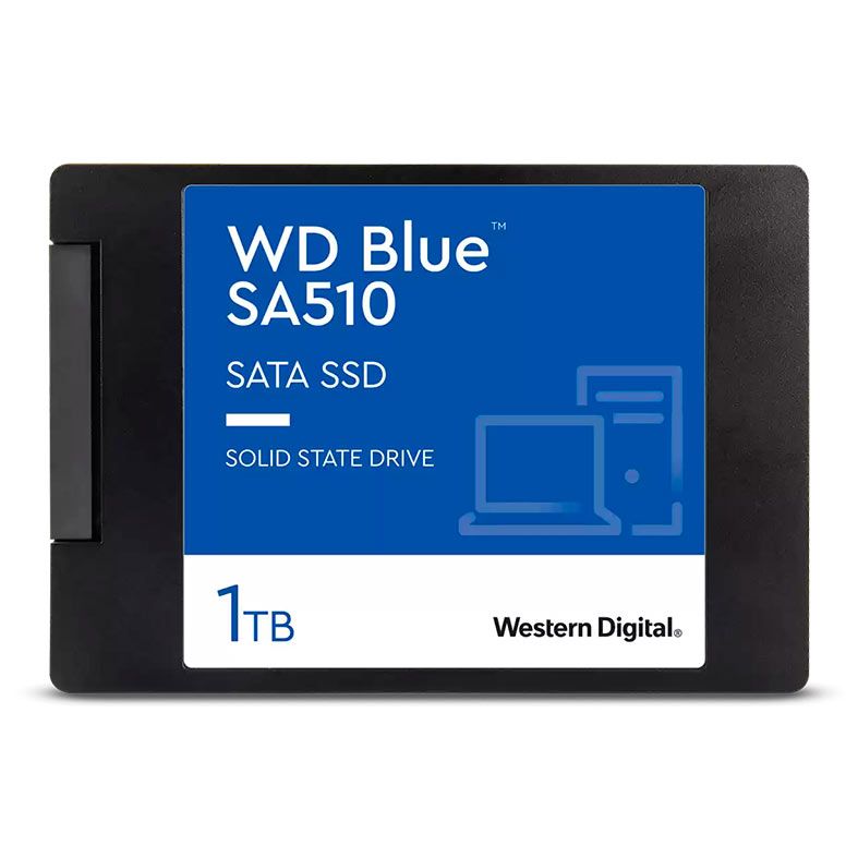 SSD WD Blue SA510, 1TB, 2.5, Sata III 6GB/s, Leitura 560 MB/s, Gravacao 520 MB/s, WDS100T3B0A	