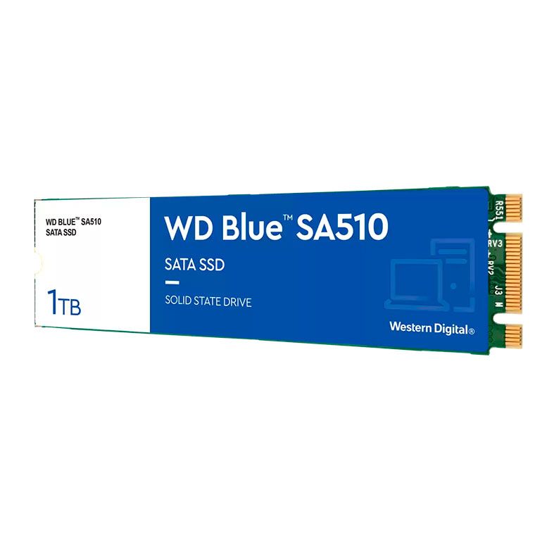 SSD WD Blue SA510, 1TB, M.2 2280, Sata III, Leitura 560 MB/s, Gravacao 520 MB/s, WDS100T3B0B