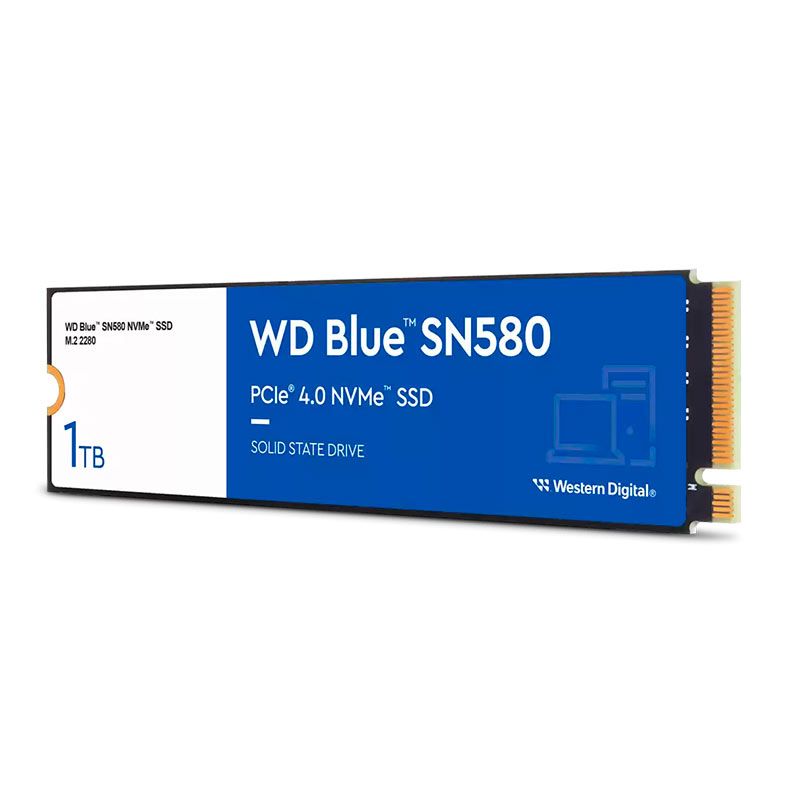 SSD WD Blue SN580, 1TB, M.2 2280, PCIe NVMe, Leitura 4150MB/s, Gravacao 4150MB/s, WDS100T3B0E