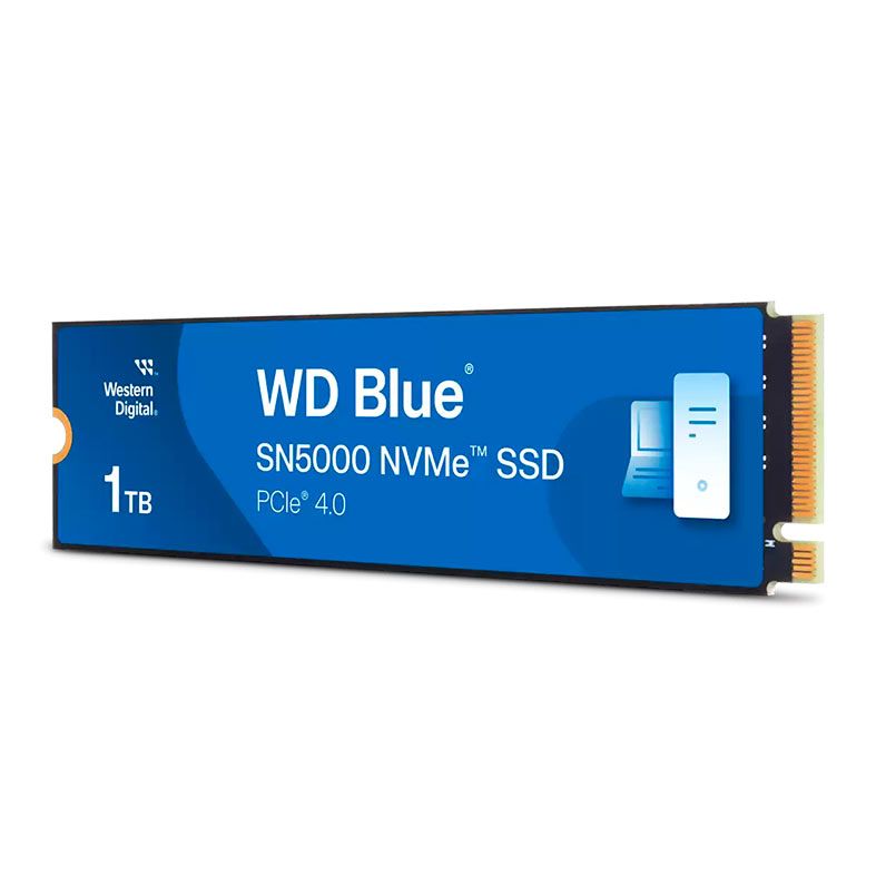 SSD WD Blue SN5000, 1TB, M.2 2280,  PCIe NVMe, Leitura 5150MB/s, Gravacao 4900MB/s, WDS100T4B0E