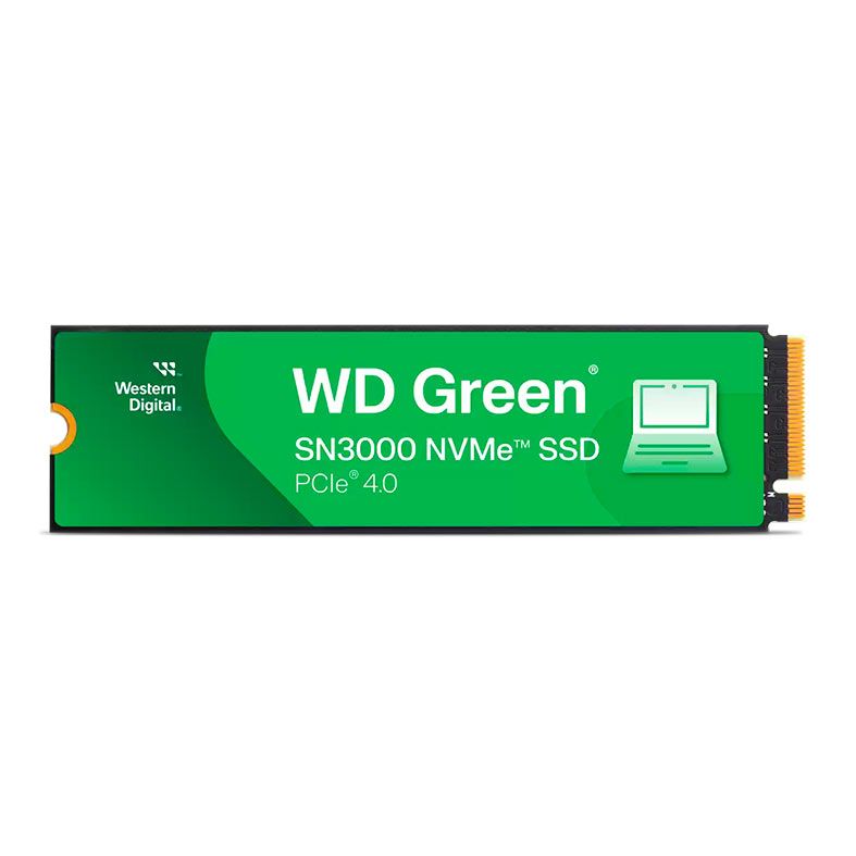 【新品・未開封】M.2 SSD WD Green SN3000 NVMe 1TB SSD WD Green SN3000, 1TB, M.2 2280, PCIe NVMe, Leitura 5000MB/s