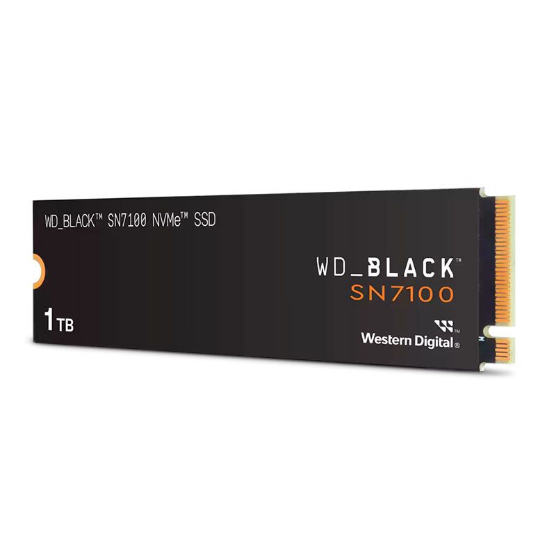 SSD WD Black SN7100, 1TB, M.2 2280, PCIe NVMe, Leitura 7250MB/s, Gravacao 6900MB/s, WDS100T4X0E