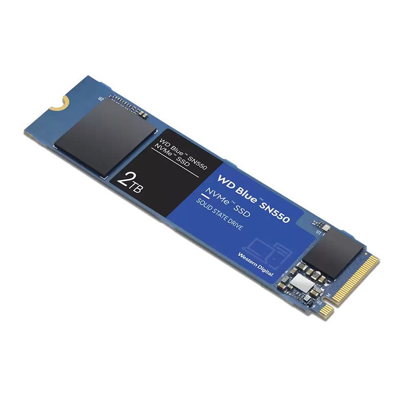 SSD WD Blue SN550, 2TB, M.2 2280, PCIe NVMe, Leitura 2600 MB/s, Gravacao 1800 MB/s, WDS200T2B0C