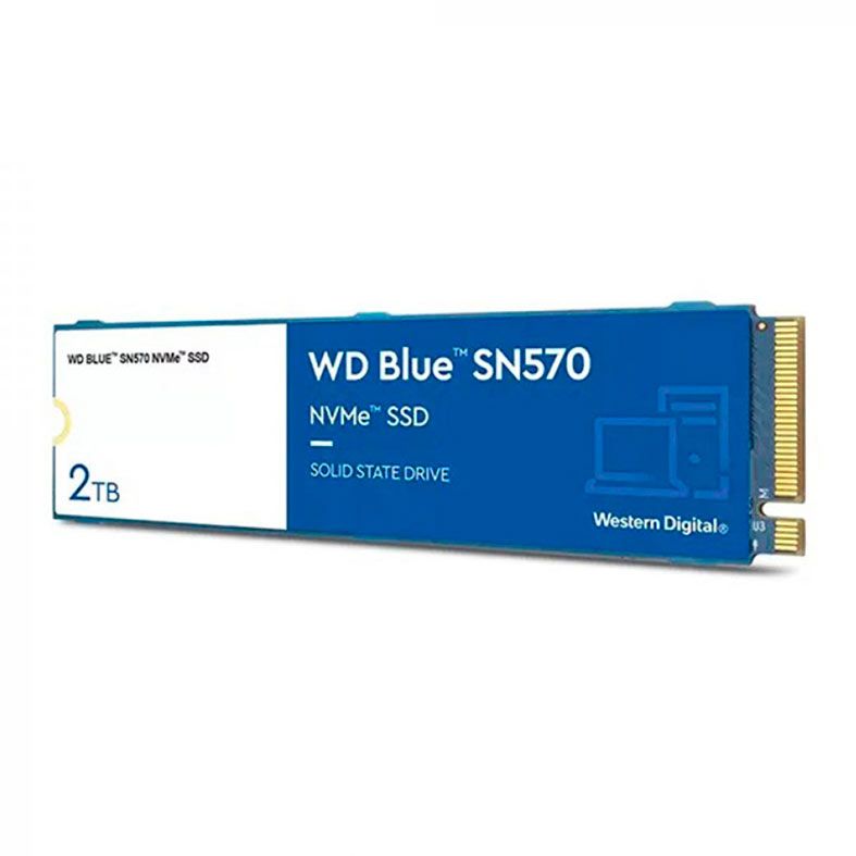 SSD WD Blue SN570, 2TB, M.2 2280, PCIe NVMe, Leitura 3500 MB/s, Gravacao 3500 MB/s, WDS200T3B0C