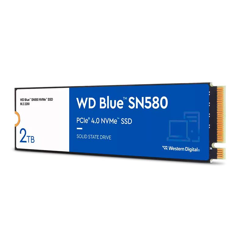 SSD WD Blue SN580, 2TB, M.2 2280, PCIe NVMe, Leitura 4150 MB/s, Gravacao 4150 MB/s, WDS200T3B0E
