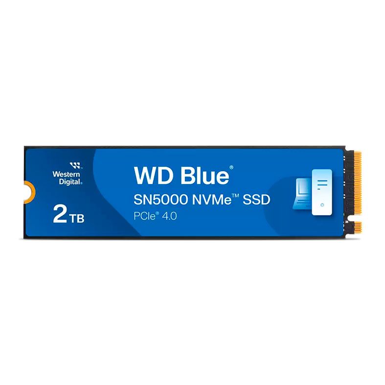SSD WD Blue SN5000, 2TB, M.2 2280, PCIe NVMe, Leitura 5150MB/s, Gravacao 4850MB/s, WDS200T4B0E