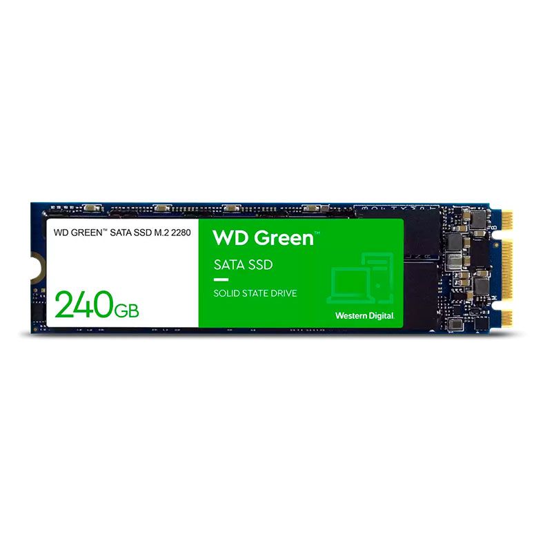 SSD WD Green, 240GB, M.2 2280, Sata III 6GB/s, Leitura 545 MB/s, Gravacao 465 MB/s, WDS240G3G0B