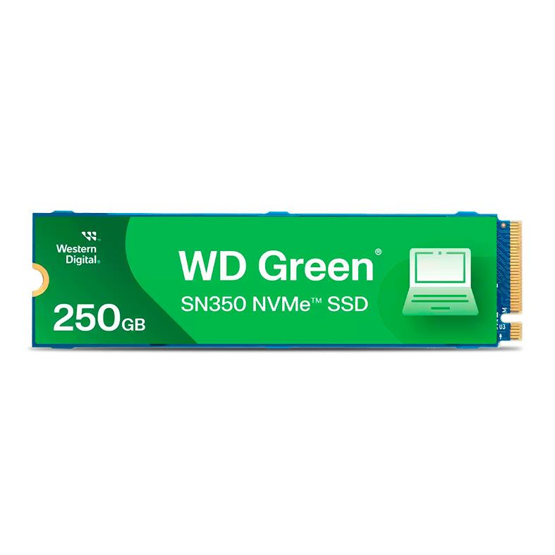 SSD WD Green SN350, 250GB, M.2  2280, PCIe NVMe, Leitura 2400 MB/s, Gravacao 1500 MB/s, WDS250G2G0C