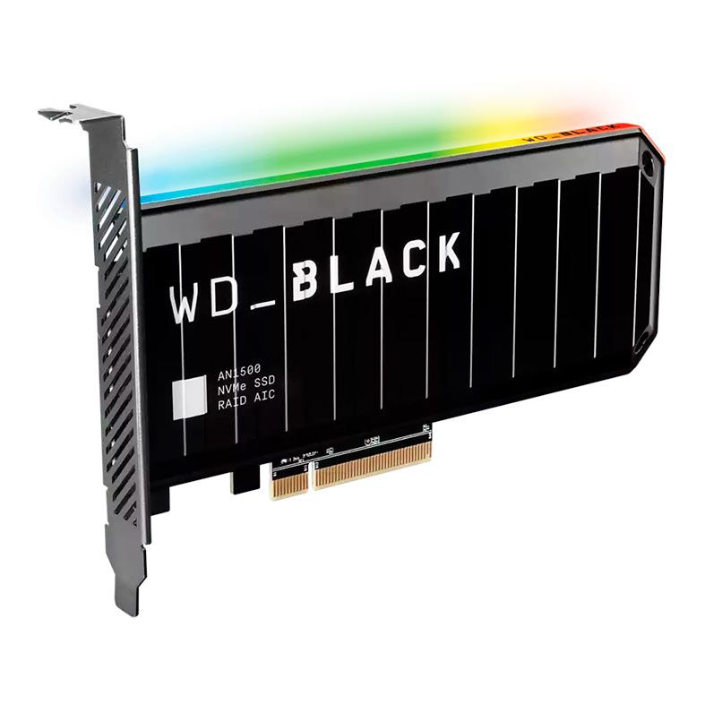SSD WD Black AN1500, 4TB, RGB, PCIe NVMe, Leitura 6500 MB/s, Gravacao 4100 MB/S, WDS400T1X0L