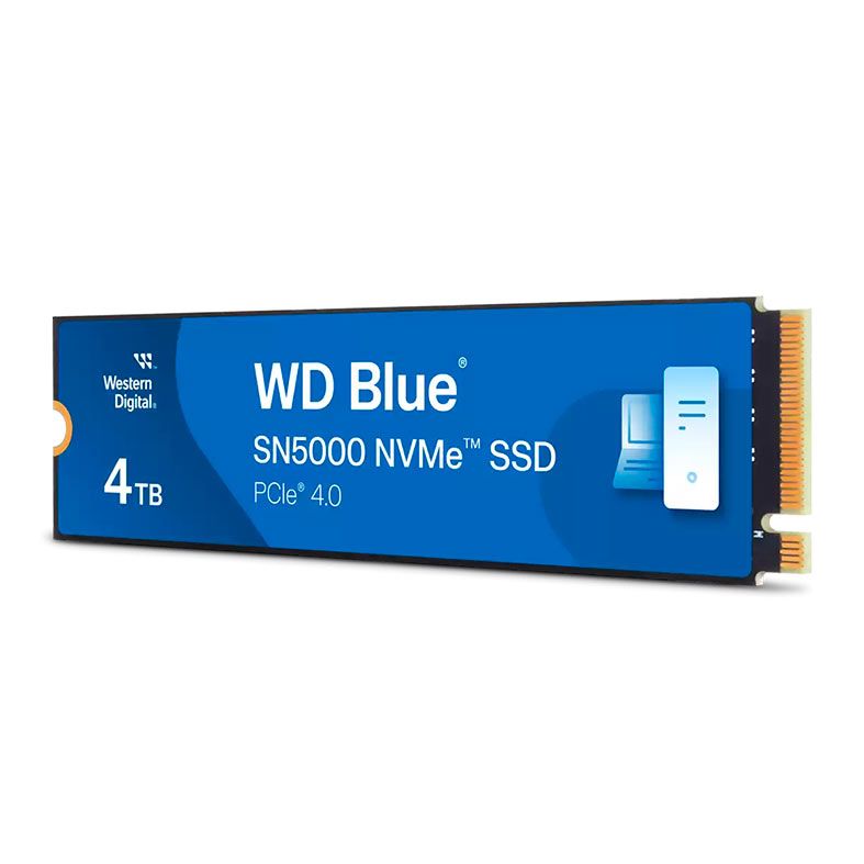 SSD WD Blue SN5000, 4TB, M.2 2280, PCIe NVMe, Leitura 5500MB/s, Gravacao 5000MB/s, WDS400T4B0E