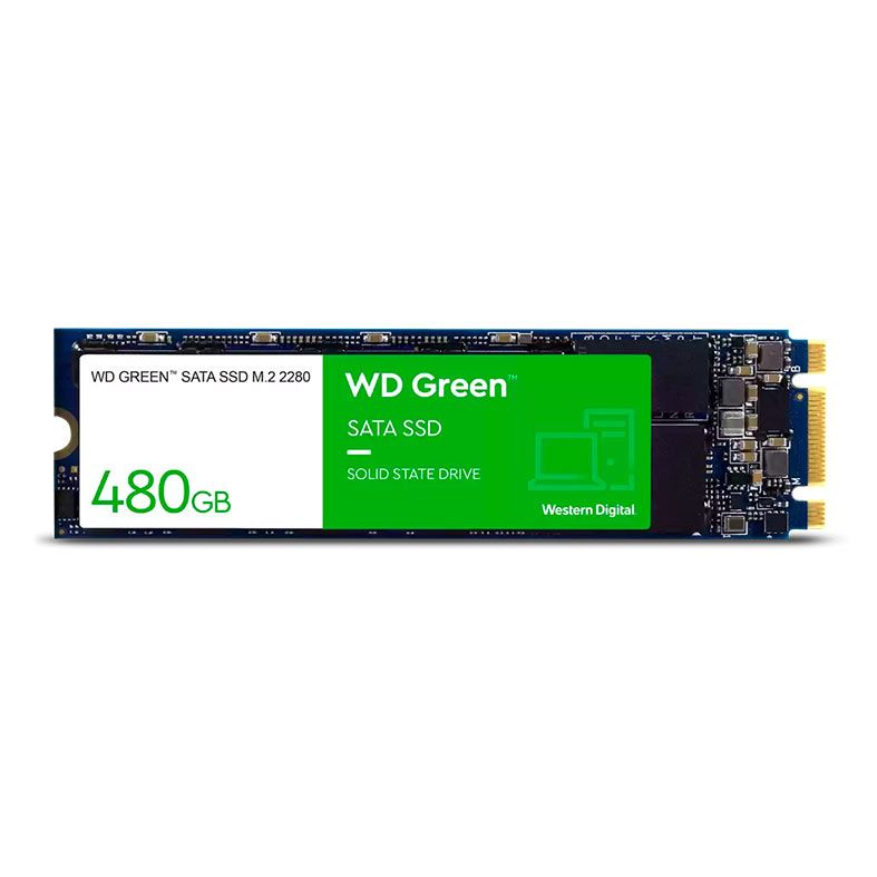 SSD WD Green, 480GB, M.2 2280, SATA III 6GB/s, Leitura de 545 MB/s, Gravacao de 465 MB/s, WDS480G3G0B