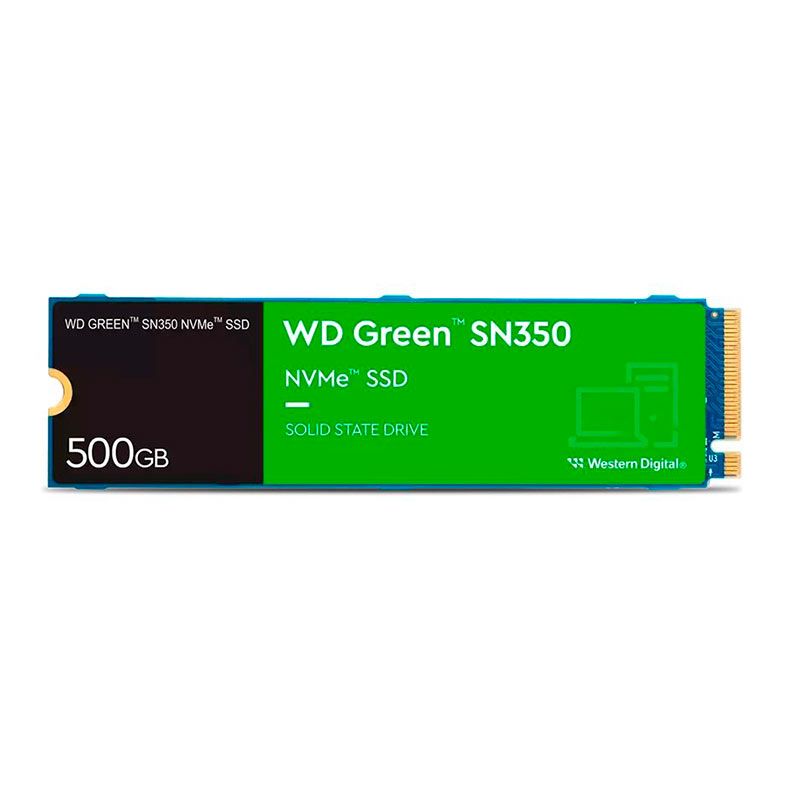 SSD WD Green SN350, 500GB, M.2 2280, PCIe NVMe, Leitura 2400 MB/s, Gravacao 1500 MB/s, WDS500G2G0C