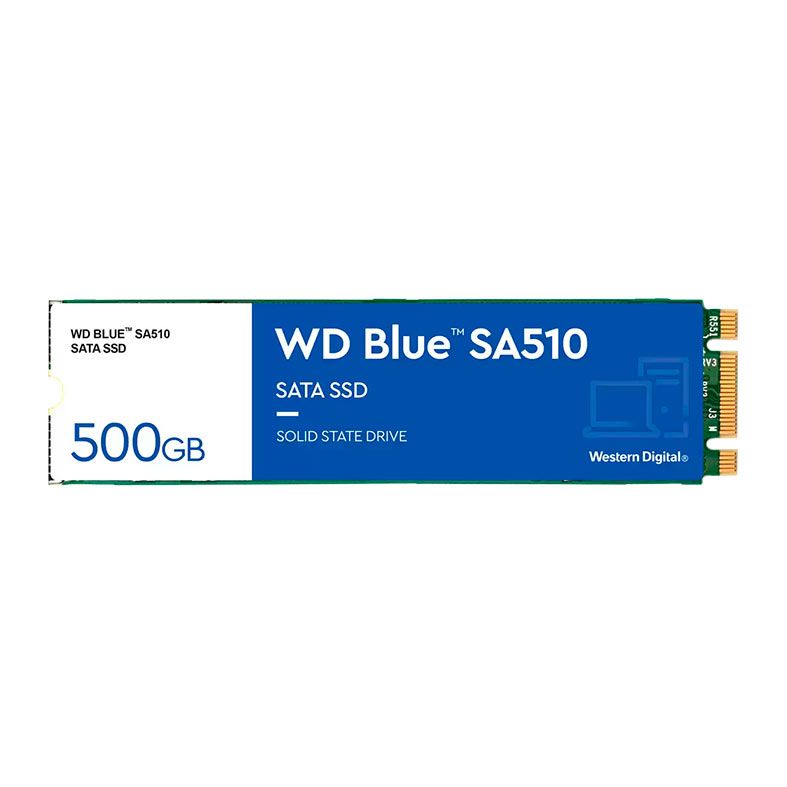 SSD WD Blue SA510, 500GB, M.2 2280, Sata III, Leitura 560 MB/s, Gravacao 510 MB/s, WDS500G3B0B