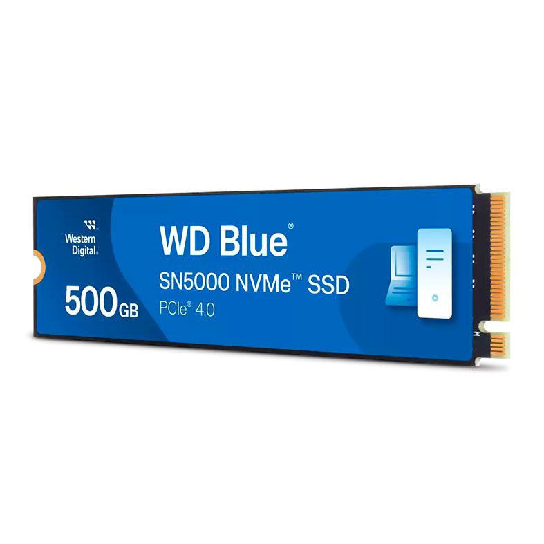 SSD WD Blue SN5000, 500GB, M.2 2280, PCIe NVMe, Leitura 5000MB/s, Gravacao 4000MB/s, WDS500G4B0E