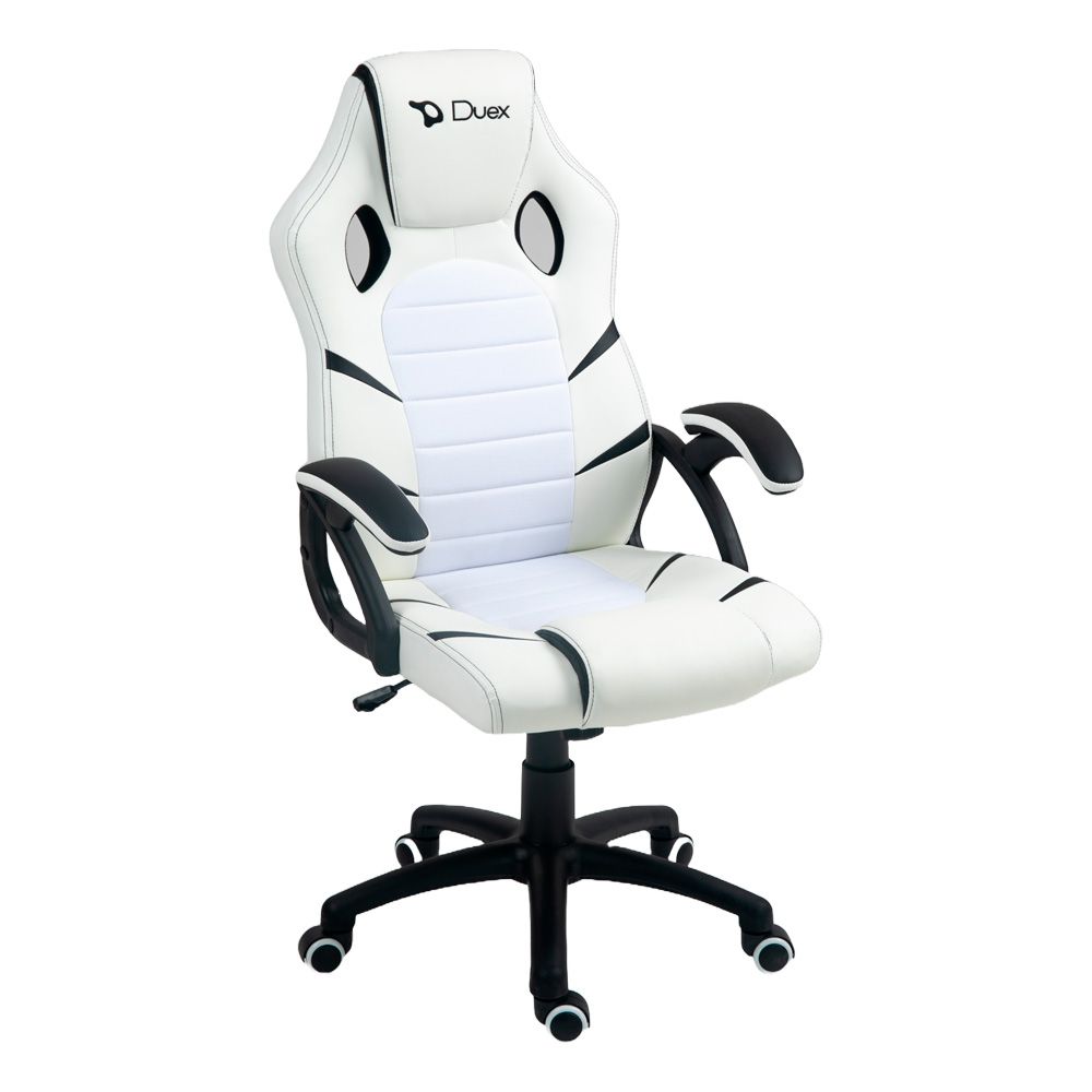 Cadeira Gamer Duex DX9002, Branco e Preto, DX9002W