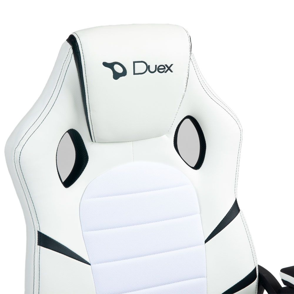 Cadeira Gamer Duex DX9002, Branco e Preto, DX9002W
