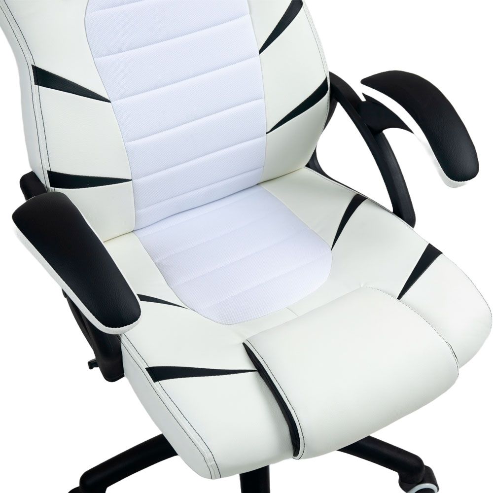 Cadeira Gamer Duex DX9002, Branco e Preto, DX9002W