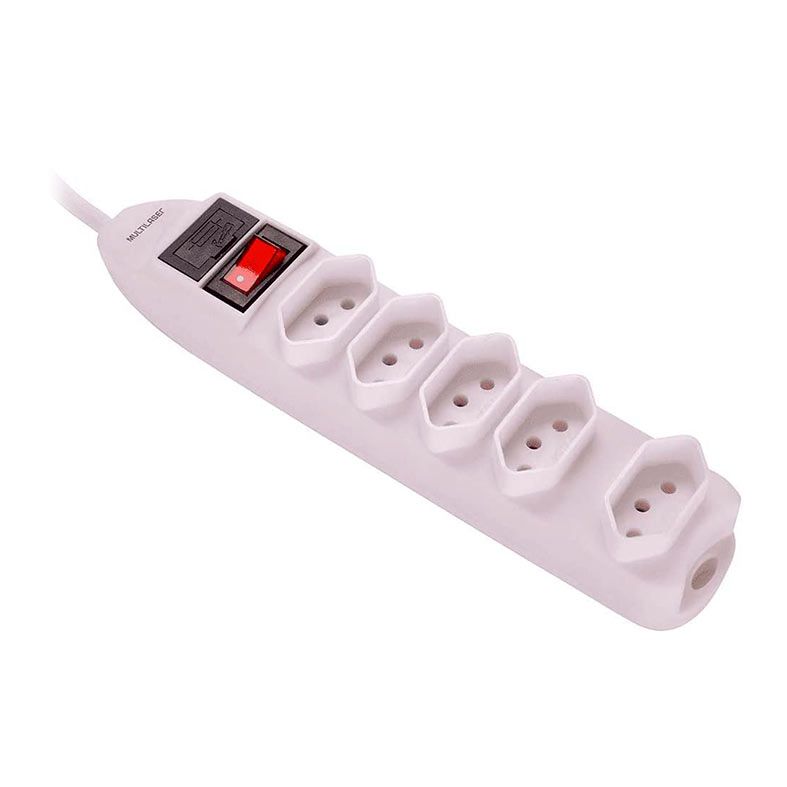 Filtro De Linha Multi, 5 Tomadas, Branco, WI300