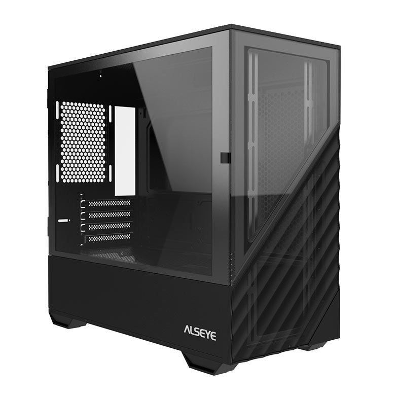 Gabinete Gamer Alseye Wins 80, Mid-Tower, Lateral de Vidro, Preto, WINS80-B
