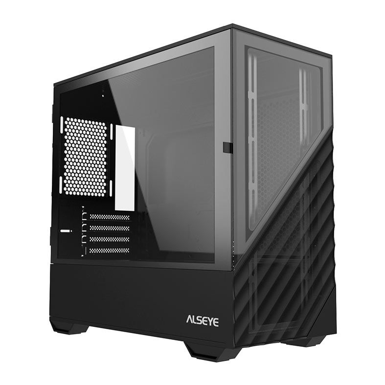 Gabinete Gamer Alseye Wins 80, Mid-Tower, Lateral de Vidro, Preto, WINS80-B