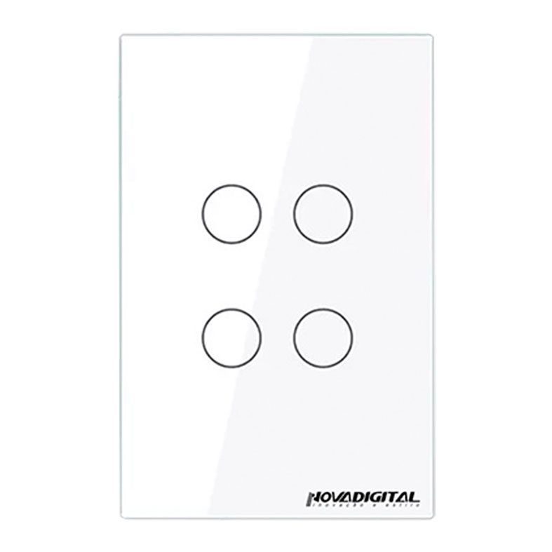 Interruptor Touch Nova Digital, Wi-Fi, 4 Botoes, Branco, WS-US4-W