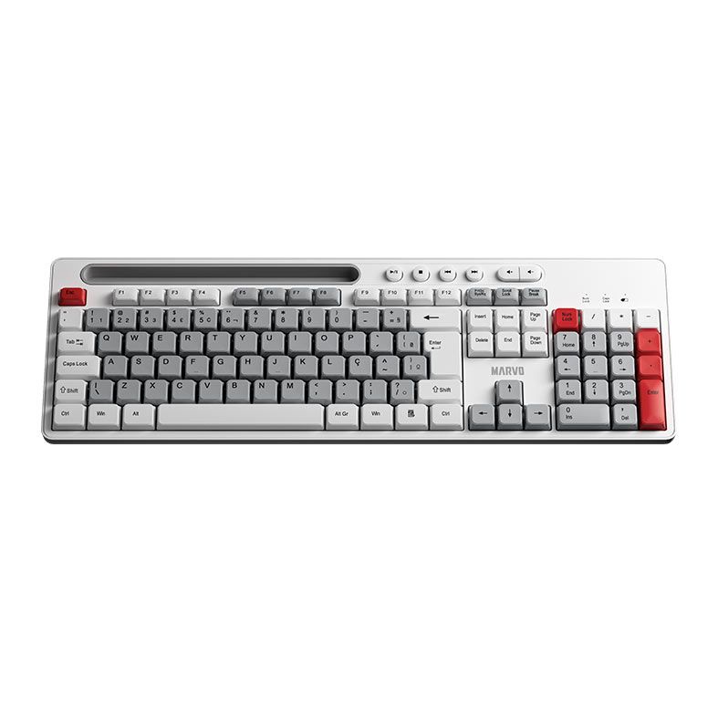 OPENBOX Kit Teclado e Mouse Marvo WS009, ABNT2, 1600DPI, Wireless, Branco e Cinza, WS009-PT