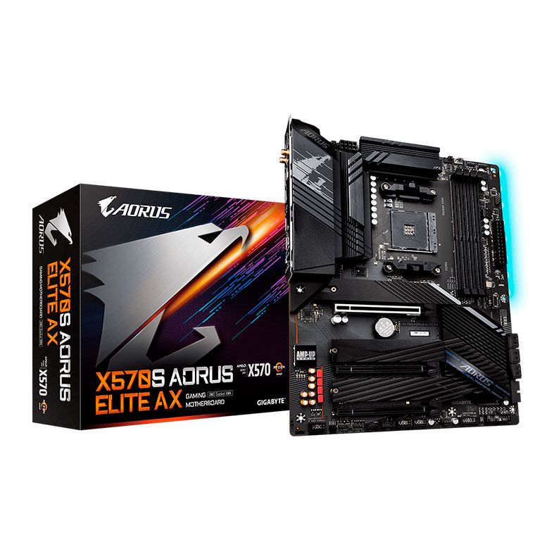 Placa Mae Gigabyte X570S Aorus Elite AX, WiFi, DDR4, Socket AM4, ATX, Chipset AMD X570, X570S-AORUS-ELITE-AX