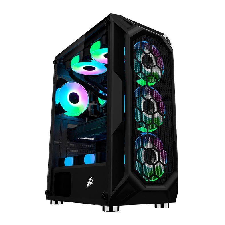 Gabinete Gamer 1STPlayer Fire Base X6, Mid-Tower, Lateral de Vidro, Preto, X6-BK