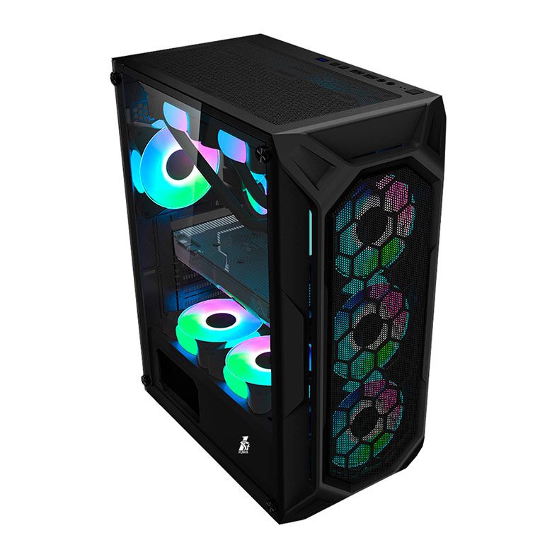 Gabinete Gamer 1STPlayer Fire Base X6, Mid-Tower, Lateral de Vidro, Preto, X6-BK