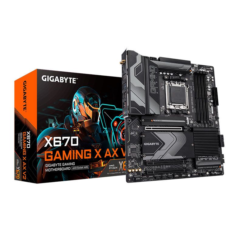 Placa Mae Gigabyte X670 Gaming X AX V2, WiFi, DDR5, Socket AMD AM5, ATX, Chipset AMD X670, X670-GAMING-X-AX-V2