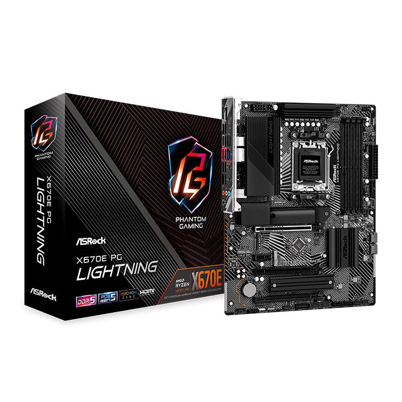 Placa Mae ASRock X670E PG Lightning, DDR5, Socket AM5, ATX, Chipset AMD X670, X670E-PG-LIGHTNING