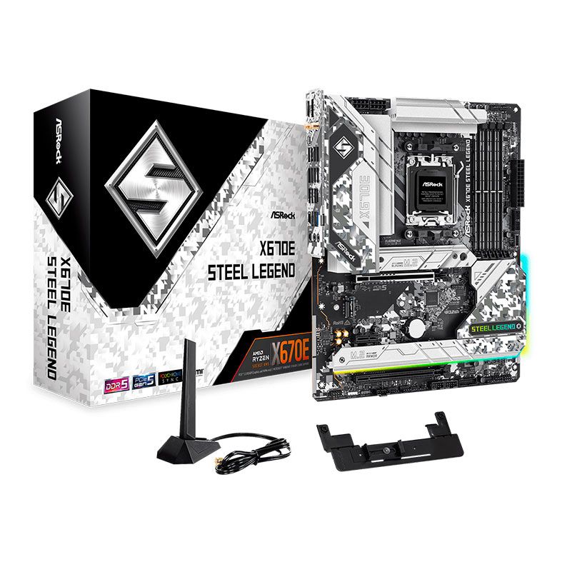 Placa Mae ASRock X670E Steel Legend, DDR5, Socket AM5, ATX, Chipset AMD X670, X670E-STEEL-LEGEND