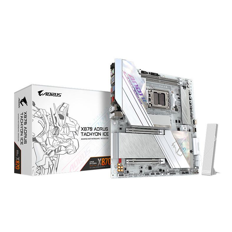 Placa Mae Gigabyte X870 Aorus Tachyon Ice, DDR5, Socket AMD AM5, ATX, Chipset AMD X870, X870-AORUS-TACHYON-ICE