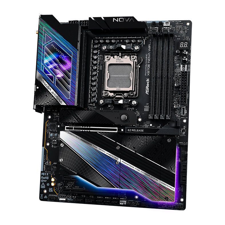 Placa Mae AsRock X870E Nova WiFi Phantom Gaming, DDR5, Socket AM5, ATX, Chipset AMD X870E, X870E-NOVA-WIFI