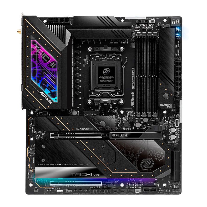 未使用 AMD ASRock X870E TAICHI SOCKET AM5 Placa Mae AsRock X870E Taichi, DDR5, Socket AM5, E-ATX